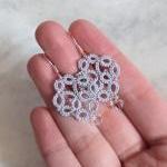 Silver Lace Earrings in Tat..