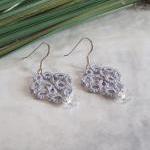 Silver Lace Earrings in Tat..