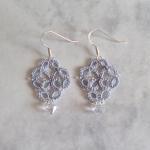 Silver Lace Earrings in Tat..