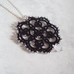 Beaded Black Lace Pendant i..