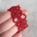Set of Four Red Tatted Napk..