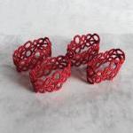 Set of Four Red Tatted Napk..