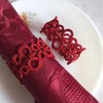 Set of Four Red Tatted Napk..