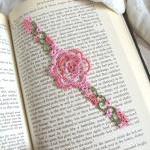 Pink Rose Lace Bookmark