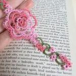 Pink Rose Lace Bookmark
