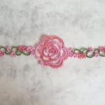 Pink Rose Lace Bookmark