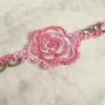 Pink Rose Lace Bookmark