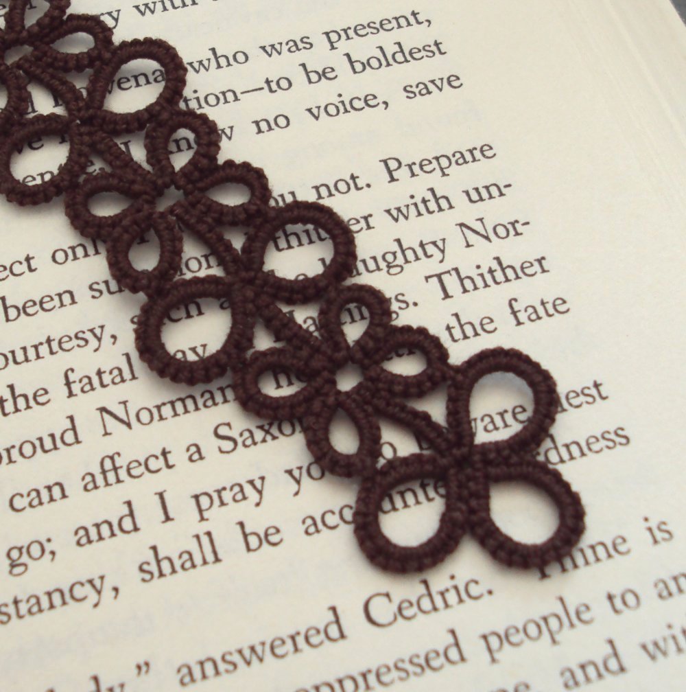 Brown Bookmark In Tatting
