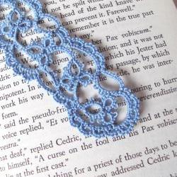 Blue Tatted Lace Bookmark
