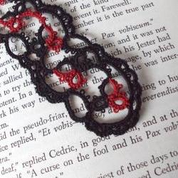 Gothic Black Red Lace Bookmark