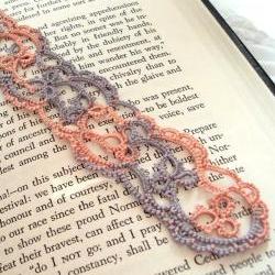 Shell Pink And Antique Violet Lace Bookmark