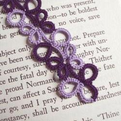 Two-tone Purple Tatted Lace Bookmark