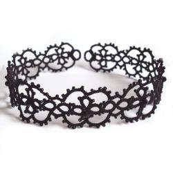 Gothic Beaded Lace Choker