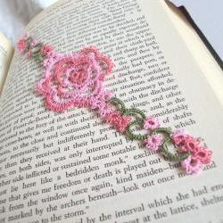 Pink Rose Lace Bookmark